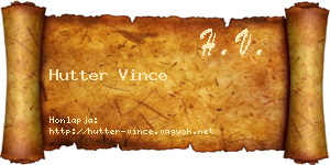 Hutter Vince névjegykártya